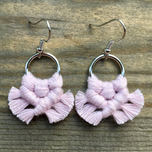Load image into Gallery viewer, Micro Fringe Round Earrings - Baby Pink &amp; Silver
