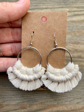 Load image into Gallery viewer, Small Fringe Earrings - Natural &amp; Silver
