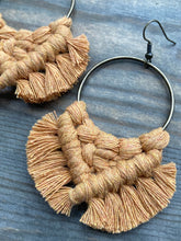 Load image into Gallery viewer, Large Square Knot Earrings - Marigold &amp; Bronze

