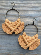 Load image into Gallery viewer, Large Square Knot Earrings - Marigold &amp; Bronze
