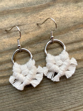 Load image into Gallery viewer, Micro Fringe  Round Earrings - Natural &amp; Silver
