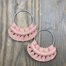 Load image into Gallery viewer, Large Fringe Earrings - Dusty Blush Pink

