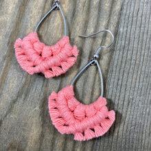 Load image into Gallery viewer, Small Teardrop Fringe Earrings - Coral
