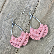 Load image into Gallery viewer, Small Teardrop Fringe Earrings - Blush Pink
