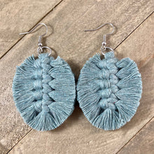 Load image into Gallery viewer, Boho Feather Fringe Earrings - Laurel Green
