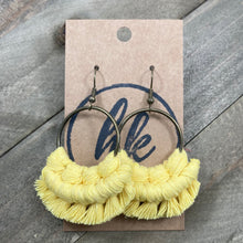Load image into Gallery viewer, Small Fringe Earrings - Light Yellow &amp; Bronze
