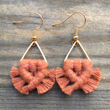 Load image into Gallery viewer, Micro Triangle Fringe Earrings - Terra Cotta
