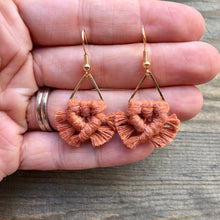 Load image into Gallery viewer, Micro Triangle Fringe Earrings - Terra Cotta
