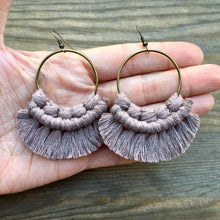 Load image into Gallery viewer, Large Fringe Earrings - Dusty Mauve &amp; Bronze
