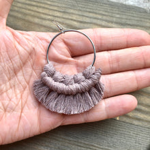 Load image into Gallery viewer, Large Fringe Earrings - Dusty Mauve &amp; Silver
