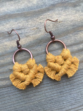 Load image into Gallery viewer, Micro Fringe Round Earrings - Mustard &amp; Copper
