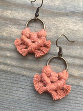 Load image into Gallery viewer, Micro Fringe around Earrings - Terra-cotta &amp; Bronze
