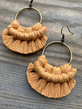 Load image into Gallery viewer, Small Fringe Earrings - Marigold &amp; Bronze
