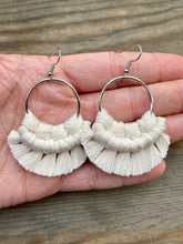 Load image into Gallery viewer, Small Fringe Earrings - Natural &amp; Silver
