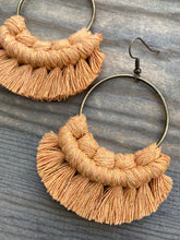 Load image into Gallery viewer, Large Fringe Earrings - Marigold &amp; Bronze
