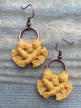 Load image into Gallery viewer, Micro Fringe Round Earrings - Mustard &amp; Copper
