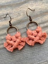 Load image into Gallery viewer, Micro Fringe around Earrings - Terra-cotta &amp; Bronze
