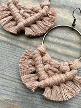 Load image into Gallery viewer, Large Square Knot Earrings - Mocha &amp; Bronze
