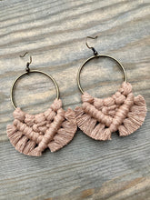 Load image into Gallery viewer, Large Square Knot Earrings - Mocha &amp; Bronze

