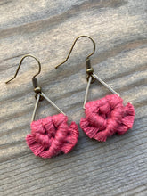 Load image into Gallery viewer, Micro Triangle Fringe Earrings - Wild Rose &amp; Bronze
