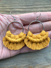 Load image into Gallery viewer, Small Fringe Earrings - Mustard &amp; Silver
