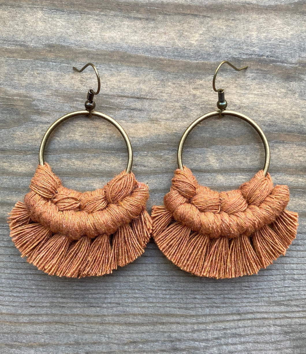 Small Fringe Earrings - Cinnamon & Bronze