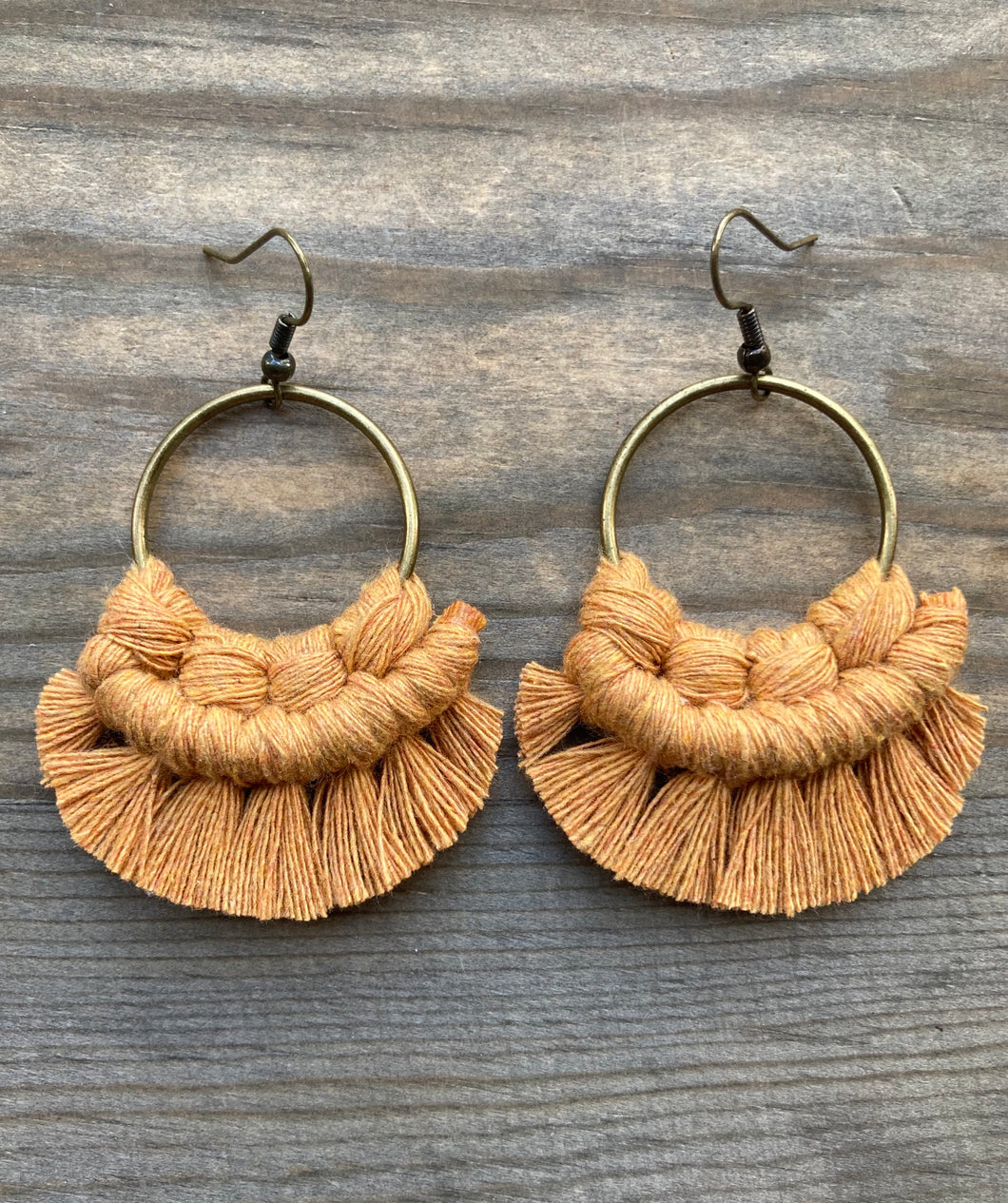 Small Fringe Earrings - Marigold & Bronze