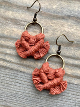 Load image into Gallery viewer, Micro Fringe Round Earrings - Burnt Orange &amp; Bronze
