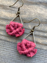 Load image into Gallery viewer, Micro Triangle Fringe Earrings - Wild Rose &amp; Bronze
