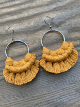 Load image into Gallery viewer, Small Fringe Earrings - Mustard &amp; Silver
