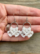 Load image into Gallery viewer, Micro Fringe  Round Earrings - Natural &amp; Silver
