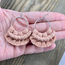 Load image into Gallery viewer, Small Fringe Earrings - Dusty Blush &amp; Silver
