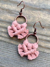 Load image into Gallery viewer, Micro Fringe Round Earrings - Blush &amp; Copper
