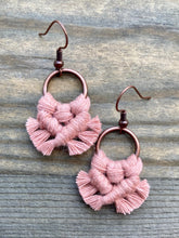 Load image into Gallery viewer, Micro Fringe Round Earrings - Blush &amp; Copper
