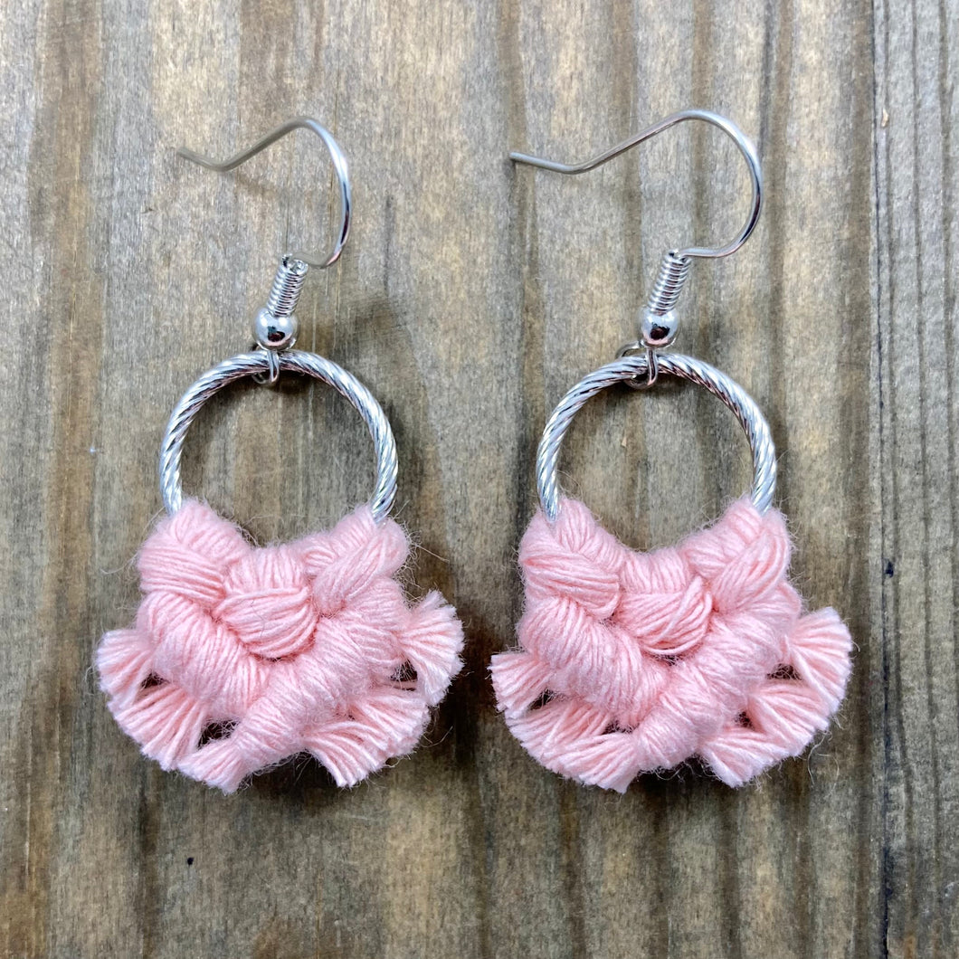 Micro Fringe Earrings - Baby Pink