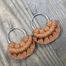 Load image into Gallery viewer, Small Fringe Earrings - Cinnamon &amp; Silver
