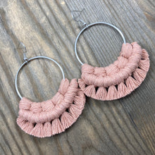 Load image into Gallery viewer, Large Fringe Earrings - Dusty Blush Pink
