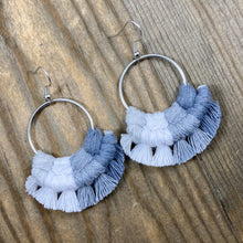 Load image into Gallery viewer, Multicolored Fringe Earrings - Grays
