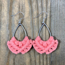 Load image into Gallery viewer, Small Teardrop Fringe Earrings - Coral
