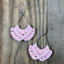 Load image into Gallery viewer, Small Teardrop Fringe Earrings - Baby Pink
