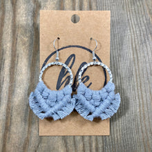 Load image into Gallery viewer, Small Square Knot Earrings - Gray &amp; Silver
