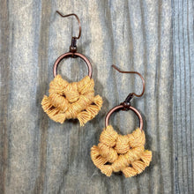 Load image into Gallery viewer, Micro Fringe  Round Earrings - Marigold &amp; Copper
