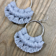 Load image into Gallery viewer, Small Fringe Earrings - Gray &amp; Silver
