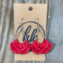 Load image into Gallery viewer, Small Teardrop Fringe Earrings - Red
