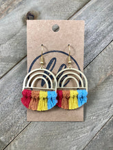 Load image into Gallery viewer, Rainbow Fringe Earrings. Rainbow Earrings.
