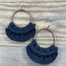 Load image into Gallery viewer, Large Fringe Earrings - Black &amp; Bronze
