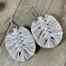 Load image into Gallery viewer, Boho Feather Fringe Earrings - Natural &amp; Sand
