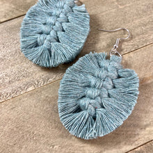 Load image into Gallery viewer, Boho Feather Fringe Earrings - Laurel Green
