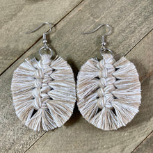 Load image into Gallery viewer, Boho Feather Fringe Earrings - Natural &amp; Sand
