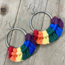 Load image into Gallery viewer, Lg Rainbow Fringe Earrings
